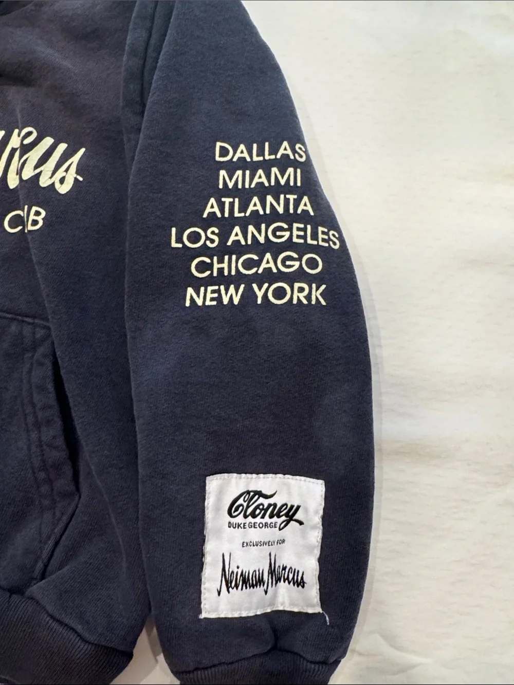 Kids size 6 Neiman Marcus city club x Cloney hoodie in navy
